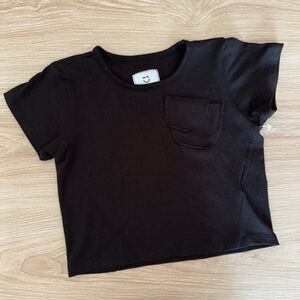 Miles and Milan 12-18 Months Everyday Double Pocket Tee Black Made in USA Cotton